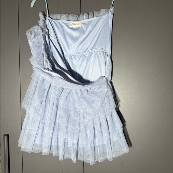 The Post ~ Tulle Mini Dress ~ Size Extra Small ~ Color Light Blue - Picture 5 of 5
